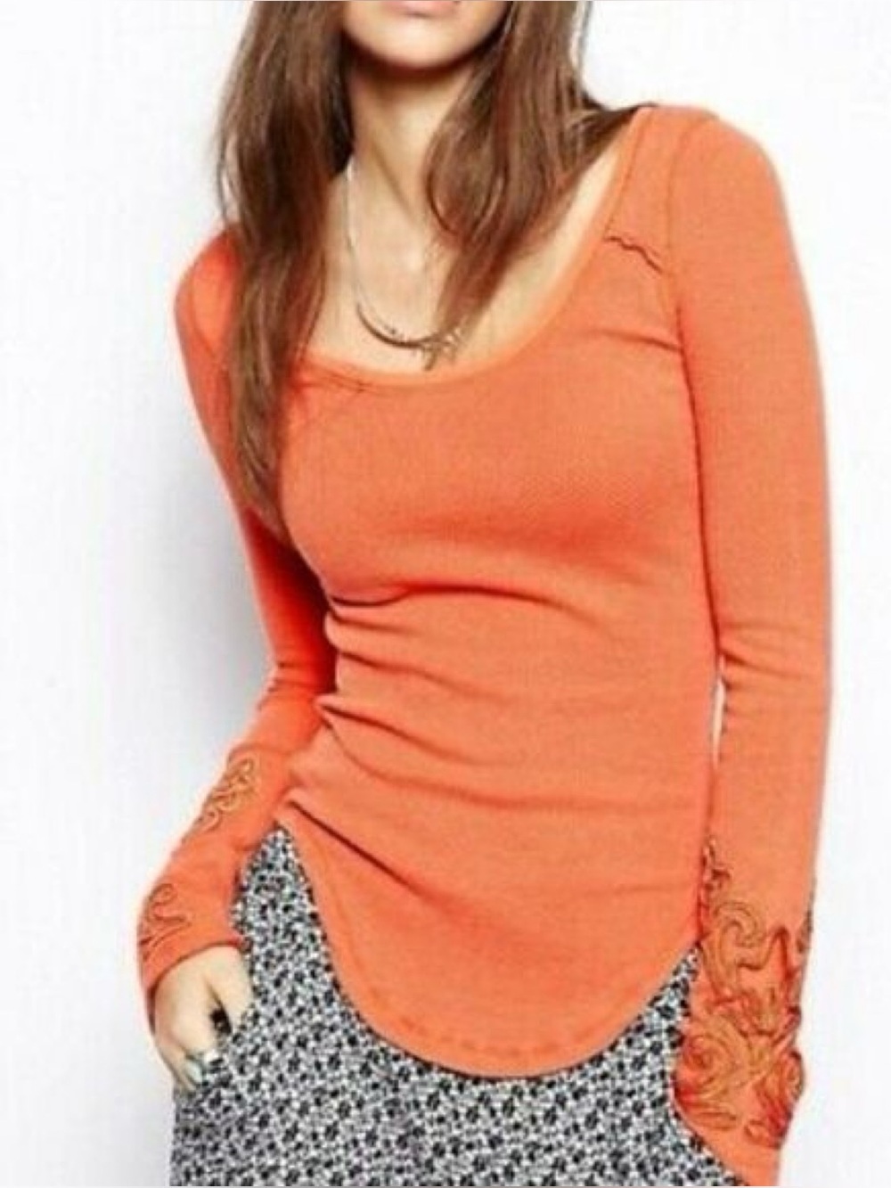 Free People Masquerade Cuff Waffle LS